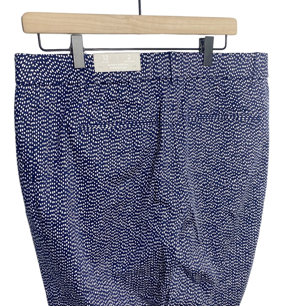 Chicos Secret Stretch Raindrop-Print Straight-Leg Cuffed Crops size 12 NWT - Picture 9 of 9